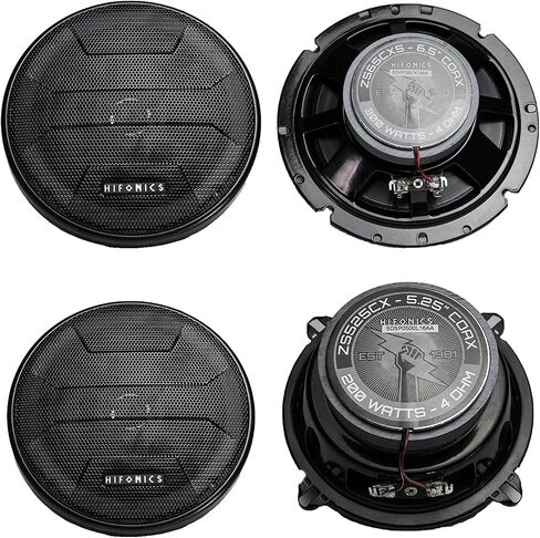 Hifonics Zeus ZS-65CXS 6.5 بوصة 3 اتجاهات 300 وات تركيب سطحي وZS-525CX 5.25 بوصة 2 اتجاه 200 وات نظام مكبر صوت محوري للسيارة، زوج واحد لكل منهما in Kuwait