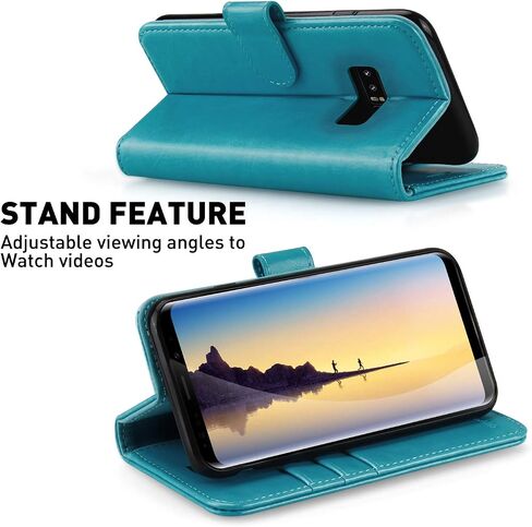 MONASAY Wallet Case Compatible for Galaxy Note 8, 6.3 inch, [Screen Protector Included][RFID Blocking] Flip Folio Leather Cell Phone Cover with Credit Card Holder, Brown in Saudi Arabia