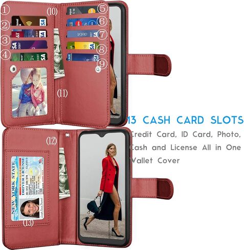 Galaxy A01 Case, [US Version] Galaxy A01 Wallet Case, Tekcoo Luxury PU Leather Cash Credit Card Slots Holder Carrying Folio Flip Cover [Detachable Magnetic Hard Case] Kickstand for Samsung A01 [Black] in Saudi Arabia