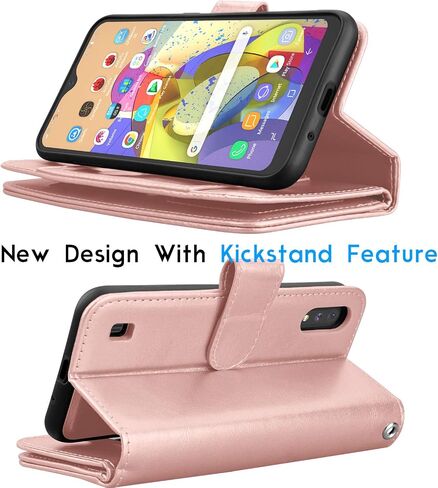 Galaxy A01 Case, [US Version] Galaxy A01 Wallet Case, Tekcoo Luxury PU Leather Cash Credit Card Slots Holder Carrying Folio Flip Cover [Detachable Magnetic Hard Case] Kickstand for Samsung A01 [Black] in Saudi Arabia