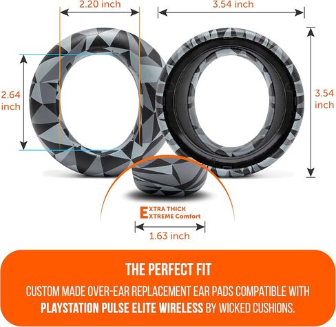 WC PadZ Pulse Elite - وسادات أذن جلدية PU مطورة متوافقة مع PS5 Pulse Elite من Wicked Cushions | وسادة أكثر سمكًا وفتحة أوسع | أبيض in Kuwait