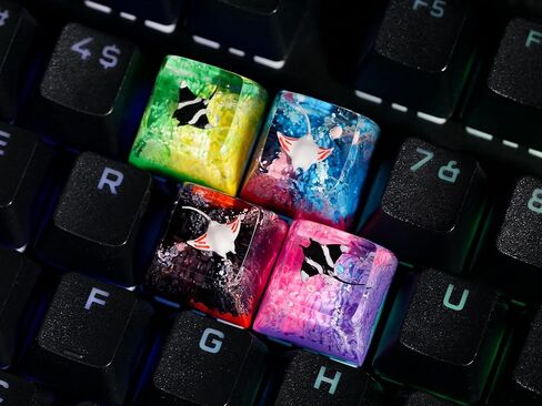 DATKEY Red Coral Resin Keycap Custom Red Landscape SA Keycap Square Red Scene Handmade Resin Keycap RGB Keyboard Cherry MX Mechanical Gift for Man Dad Son Woman Coral (1 FBA Blue & Orange Coral, SA) in Saudi Arabia