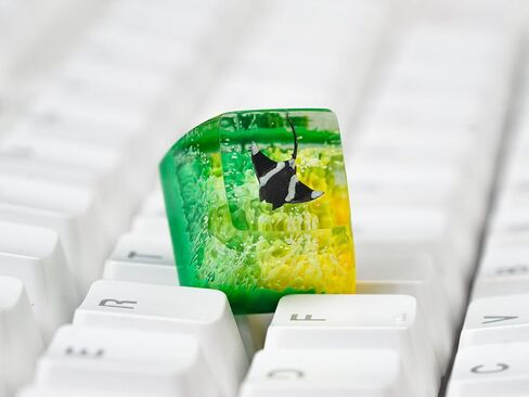 DATKEY Red Coral Resin Keycap Custom Red Landscape SA Keycap Square Red Scene Handmade Resin Keycap RGB Keyboard Cherry MX Mechanical Gift for Man Dad Son Woman Coral (1 FBA Blue & Orange Coral, SA) in Saudi Arabia