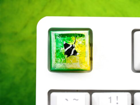 DATKEY Red Coral Resin Keycap Custom Red Landscape SA Keycap Square Red Scene Handmade Resin Keycap RGB Keyboard Cherry MX Mechanical Gift for Man Dad Son Woman Coral (1 FBA Blue & Orange Coral, SA) in Saudi Arabia