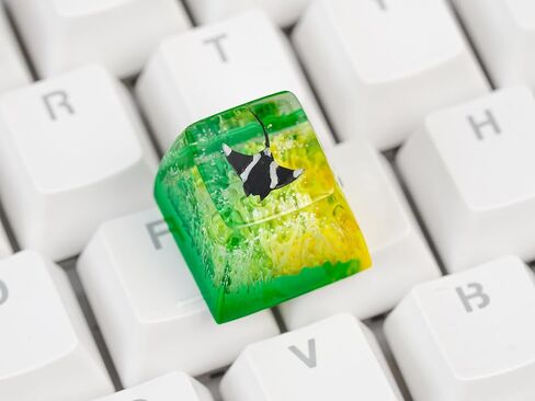 DATKEY Red Coral Resin Keycap Custom Red Landscape SA Keycap Square Red Scene Handmade Resin Keycap RGB Keyboard Cherry MX Mechanical Gift for Man Dad Son Woman Coral (1 FBA Blue & Orange Coral, SA) in Saudi Arabia
