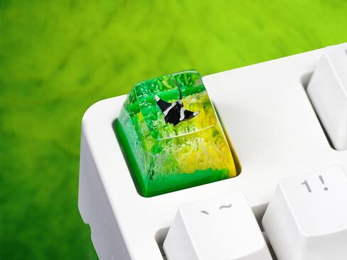 DATKEY Red Coral Resin Keycap Custom Red Landscape SA Keycap Square Red Scene Handmade Resin Keycap RGB Keyboard Cherry MX Mechanical Gift for Man Dad Son Woman Coral (1 FBA Blue & Orange Coral, SA) in Saudi Arabia