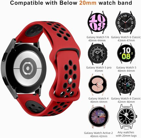 Lerobo 4 Pack Bands Compatible with Galaxy Watch 7 6 5 4 Band 40mm 44mm/Galaxy Watch 6 4 Classic 43mm 47mm 46mm 42mm/Watch 5 pro 45mm,Active 2 Band, 20mm Watch Band Soft Silicone Sport Band Women Men in Kuwait