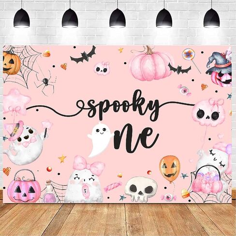 خلفية عيد ميلاد مخيف، شبح بو، خلفية حفلة عيد الميلاد الأولى، شبح اليقطين الوردي، عيد ميلاد أول، زينة لافتة لحفلة عيد الميلاد الأول، مخيفة in Kuwait