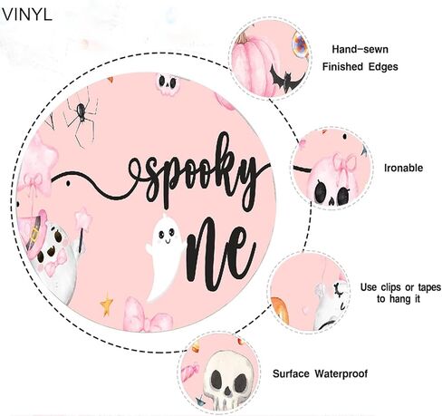 خلفية عيد ميلاد مخيف، شبح بو، خلفية حفلة عيد الميلاد الأولى، شبح اليقطين الوردي، عيد ميلاد أول، زينة لافتة لحفلة عيد الميلاد الأول، مخيفة in Kuwait