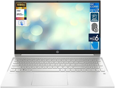 كمبيوتر محمول HP Pavilion 15t Business مقاس 15.6 بوصة يعمل باللمس FHD IPS (10 نواة Intel i7-1355U، ذاكرة الوصول العشوائي 16 جيجابايت، 1 تيرابايت PCIe SSD، Intel Iris Xe، بصمة الإصبع، KYB بإضاءة خلفية، WiFi 6، كاميرا ويب عالية الدقة، Win11P) مع موسع منفذ U in Saudi Arabia