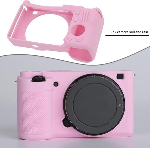 eMagTech ZVE10 Camera Silicone Case Digital Camera Silicone Protective Cover Camera Protective Case Compatible with Sony ZVE10 ZV-E10 Camera, Pink in Saudi Arabia