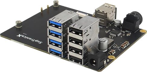 Geekworm X1013 PCIe إلى 10 منافذ USB 3.0 + USB 2.0 USB HUB Shield لـ Raspberry Pi 5 in Kuwait