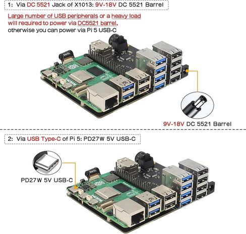 Geekworm X1013 PCIe إلى 10 منافذ USB 3.0 + USB 2.0 USB HUB Shield لـ Raspberry Pi 5 in Kuwait