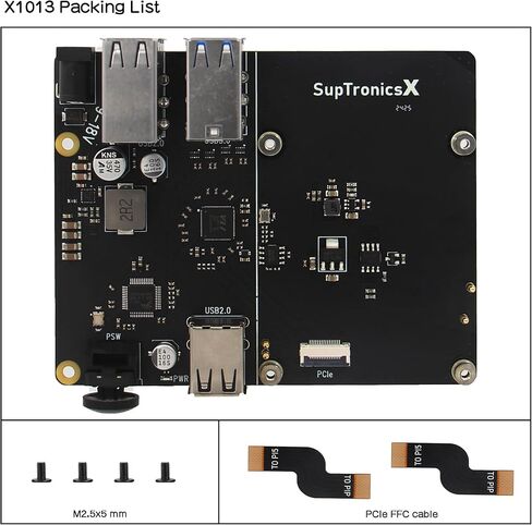 Geekworm X1013 PCIe إلى 10 منافذ USB 3.0 + USB 2.0 USB HUB Shield لـ Raspberry Pi 5 in Kuwait