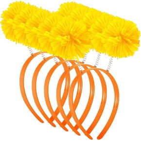 WILLBOND 5 Pieces Pom Pom Headband Head Bopper Pom Party Headband for Women Adults Party Accessory