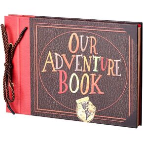 Up Scrapbook Photo Album, 3D Our Adventure Book, Wedding Guestbook, Bridal Shower, 11.6 x 7.5 inches, 80 Pages