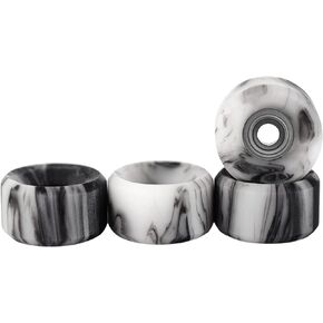 Teak Tuning Apex 61D Urethane Fingerboard Wheels - Slim Bowl Shaped, 7.5mm Diameter - ABEC-9 Stealth Bearings - Made in The USA - Grey & White Swirl Colorway