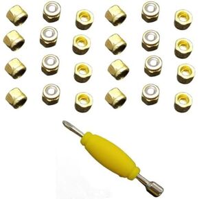 24 Pcs Gold Fingerboard Self Lock Nuts-Upgraded Nylon Insert-Included Screwdriver Tool