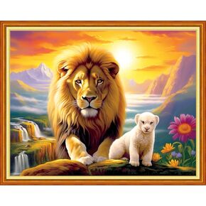 Dimxvean Stamped Cross Stitch Kits,Cross Stitch Kits for Adults Beginners,Embroidery Kits Full Range of Cross Stitch Stamped Kits Needlepoint Kits Cross Stitch Patterns-Forest Bear 16x20 inch
