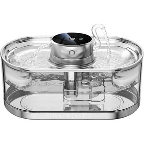 Cat Water Fountain Wireless: Battery Operated Rechargeable Pet Water Fountain - Stainless Steel Cat Fountain Indoor with Motion Sensor, Ultra Quiet Pump, 2 Filters - 3L Automatic Dog Water Dispenser