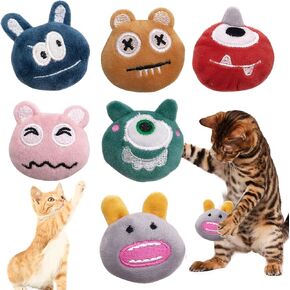 20Pcs Catnip Toys Interactive Cat Toy for Indoor Cats Soft PP Cotton Inside Kitten Entertaining Toys Cute Kitty Plush Pillow Training Chewing Toys Cats Birthday Gift