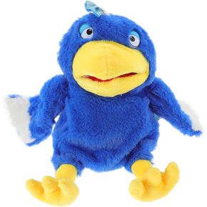 LOGOFUN Bird Hand Puppet Plush Animal Bird Toy with Movable Mouth Stuffed Bird Hand Puppets Doll for Boys Girls Imaginative Pretend Play Storytelling Prop - Blue & Yellow