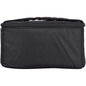 MOUMOUTEN Camera Lens Bag， Portable Overlap Zipper Padded Pouch W Carry Strap BT for DSLR Black Protect Your W/Full Accessory Case with Thick Inner Vibrate Absorption Material Bag
