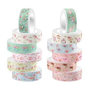 Tea Party Washi Tape 12 Rolls Afternoon Tea Washi Tape Set Packing Tape Washi Tape Decorative Tape