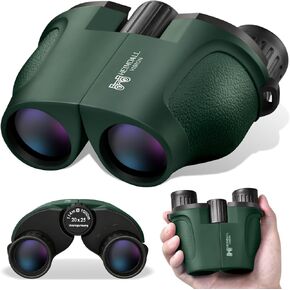 Small Compact Binoculars Adults Kids: 20x25 High Powered Mini Pocket Binocular for Bird Watching, Waterproof Portable Powerful Binoculars, Lightweight Easy Focus Binoculars for Concert, Outdoor Hiking