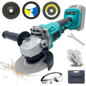 Cordless Angle Grinder Compatible with Makita 18V Battery, 5" Brushless Motor Angle Grinder Tool Set with Reversible Handle, Three Grinding Discs for Grinding, Cutting, Ideal Gifts(Tool Only)