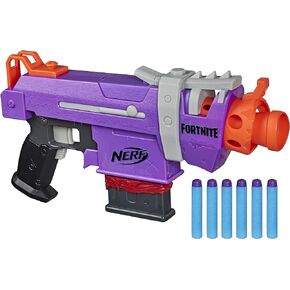 مسدس NERF Fortnite SMG-E - إطلاق السهام بمحرك - مشبك 6 سهام، 6 سهام النخبة الرسمية - للشباب والمراهقين والبالغين
