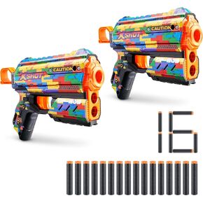 مسدس X-Shot Skins Flux Blaster مع 16 سهمًا - Beast Out Skin (عبوتان) من ZURU، سهولة إعادة التحميل، تقنية Air Pocket Dart، لعبة مسدس إسفنجي للأطفال والمراهقين والبالغين in Kuwait