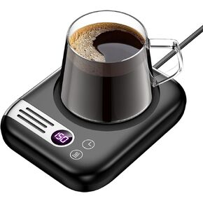 Coffee Mug Warmers for Desk with 3 Temperature Settings, Aluminum Alloy Rapidly Heats Up Auto Shut Off Mug Warmers Plate for Heating Milk, Tea, Hot Chocolate, Candle