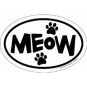 Imagine This 4-Inch by 6-Inch Car Magnet Oval, Meow Paws, Small