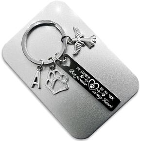 Pet Loss Gifts, Cat Pet Dog Memorial Gifts Keychain Personalized Pawprints Left for Loss of Dogs or Cats