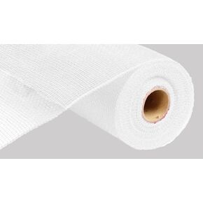 10 Inch x 30 Feet Deco Poly Mesh Ribbon - White Non Metallic : RE130227