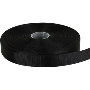 TONIFUL 100yds 1 Inch Grosgrain Ribbon Black Solid Grosgrain Ribbon Roll for Gift Wrapping Hair Accessories Sewing DIY Bows Floral Wedding Decoration Valentine's Day Christmas Ribbons(1", Black)