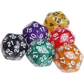 6pcs/Set 32mm 30 Sides Acrylic Polyhedral Dice Set