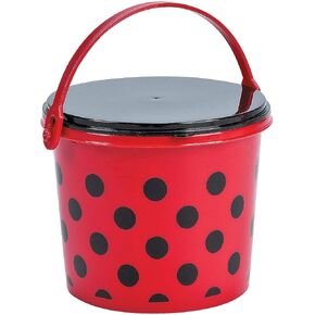 Ladybug Plastic Pails - Set of 12 - Birthday Party Supplies