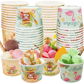 CIEOVO 48 Packs 9 oz Jungle Animals Party Paper Ice Cream Cups Disposable Jungle Safari Bowls Snack Cups Containers Dessert Bowls for Jungle Theme Birthday Wedding Baby Shower Party Decoration