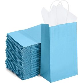 DjinnGlory 100 Pack Small Lavender Purple Paper Gift Bags with Handles Bulk 9''x5.5''x3.15'' for Birthday Wedding Baby Shower Parties Goodies, Purple Business Shopping Bags