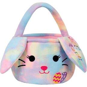 Easter Baskets for Kids,Plush Egg Hunting Easter Buckets with Handle Folded Ears, Gifts Boys Girls