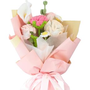 Elecpioneev 8 قطع باقة زهور القرنفل المحبوكة، زهور محبوكة للديكور، طقم كروشيه لعيد الأم، هدية عيد ميلاد وعيد الحب in Kuwait