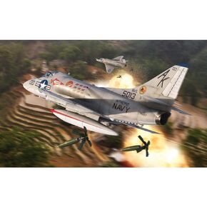 Airfix Douglas A-4B/Q Skyhawk 1:72 Vietnam War Military Aviation Plastic Model Kit A03029A, Unpainted
