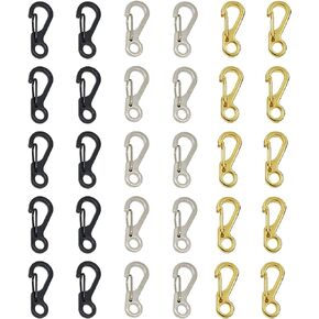 30PCS Mini Carabiner Clip, Small Carabiner Suitable for Use with Keychains, Flashlights, Tents, Ropes(S Shape)