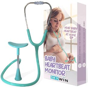 Skywin-Fetal Heartbeat Monitor, Fetoscope Heart Beat Monitors for Pregnancy Detection - 24 Weeks, Baby Heartbeat Monitor Pregnancy, At Home Fetal Heartbeat Monitor with the Stethoscope (Green)