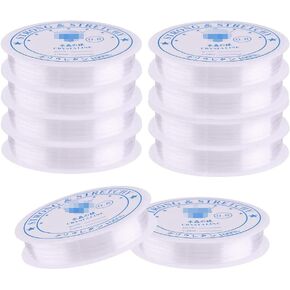 10 Rolls of Elastic Cord High Stretchy Crystal Beading Thread 0.8mm Crystal Beading Thread for Jewelry Making Supply DIY Necklace Bracelet