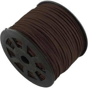 TamBee 3mm Faux Suede Cord Flat Lace Leather String 100 yd/roll for DIY Jewelry Making(Black)