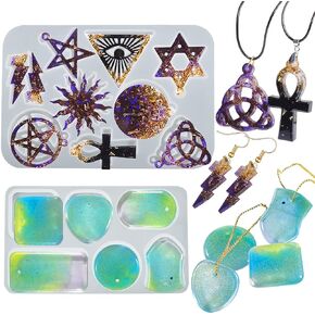 Zodiac Keychain Resin Molds, 12 Constellations Silicone Molds, Animal Star Sign Epoxy Resin Casting Molds with Holes for Keychain, DIY Resin Pendant, Necklace, Earring Jewelry Making