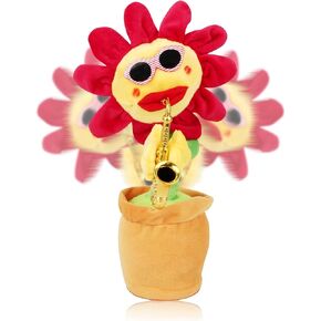SKSTECH Musical Sing and Dancing Sunflower Soft Plush Funny Creative Saxophone Singing Toy (Pink)(Check Seller Name)